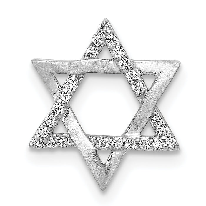 14k White Gold 1/10ct. Diamond Star of David Chain Slide-PM3937-010-WA