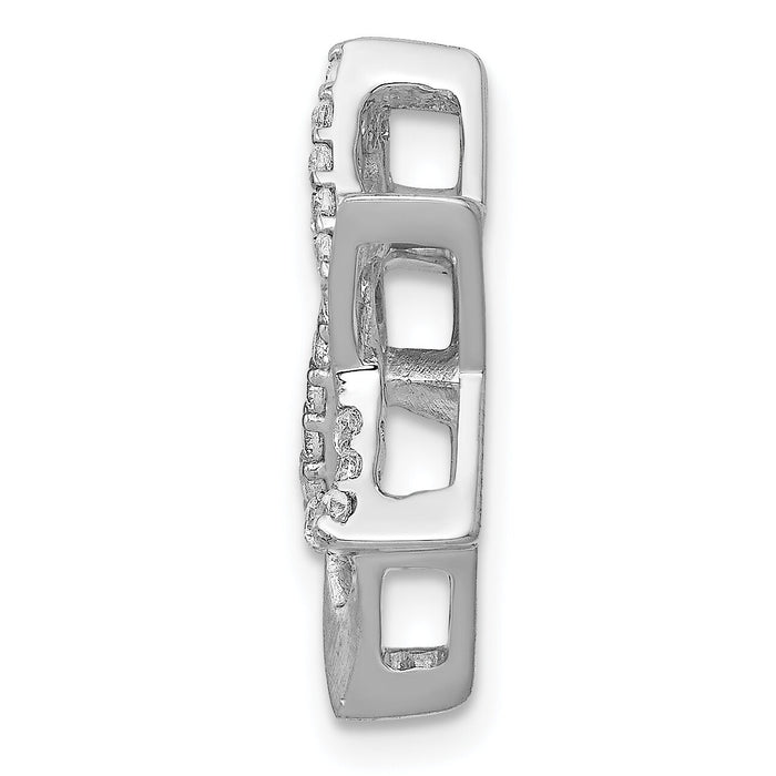 14k White Gold 1/4ct. Diamond Star of David Chain Slide-PM3937-025-WA