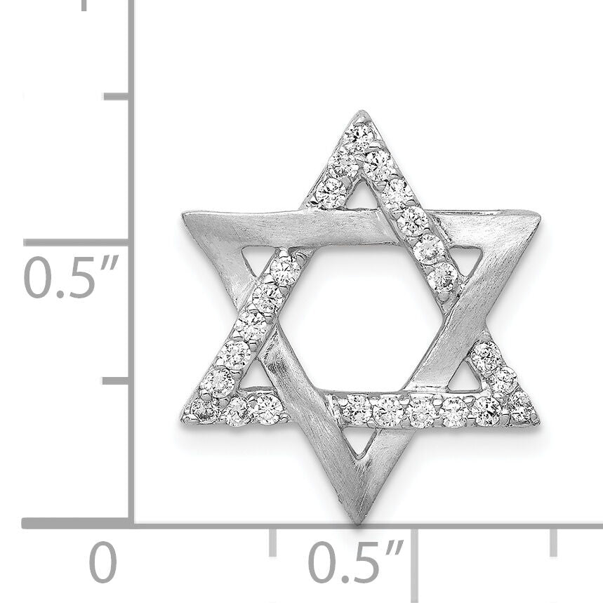 14k White Gold 1/4ct. Diamond Star of David Chain Slide-PM3937-025-WA