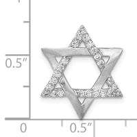 14k White Gold 1/4ct. Diamond Star of David Chain Slide-PM3937-025-WA