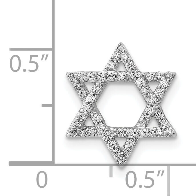 14k White Gold 1/5ct. Diamond Star of David Chain Slide-PM3939-020-WA