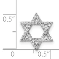 14k White Gold 1/5ct. Diamond Star of David Chain Slide-PM3939-020-WA