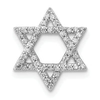 14k White Gold 1/5ct. Diamond Star of David Chain Slide-PM3939-020-WA