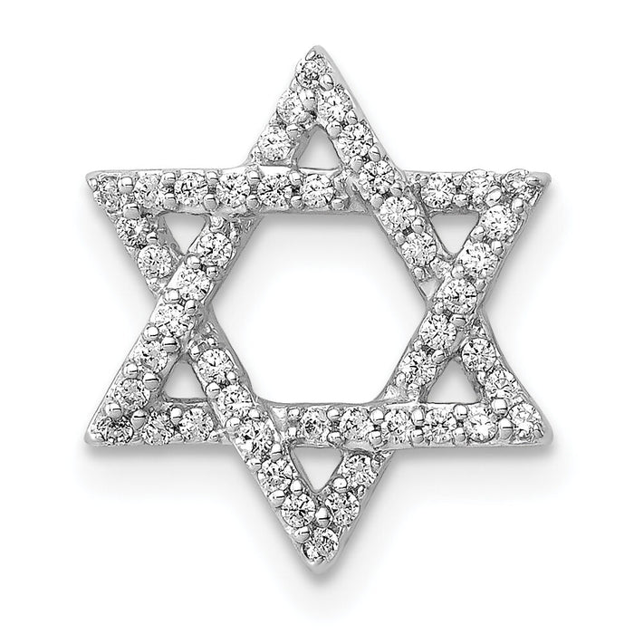 14k White Gold 1/5ct. Diamond Star of David Chain Slide-PM3939-020-WA