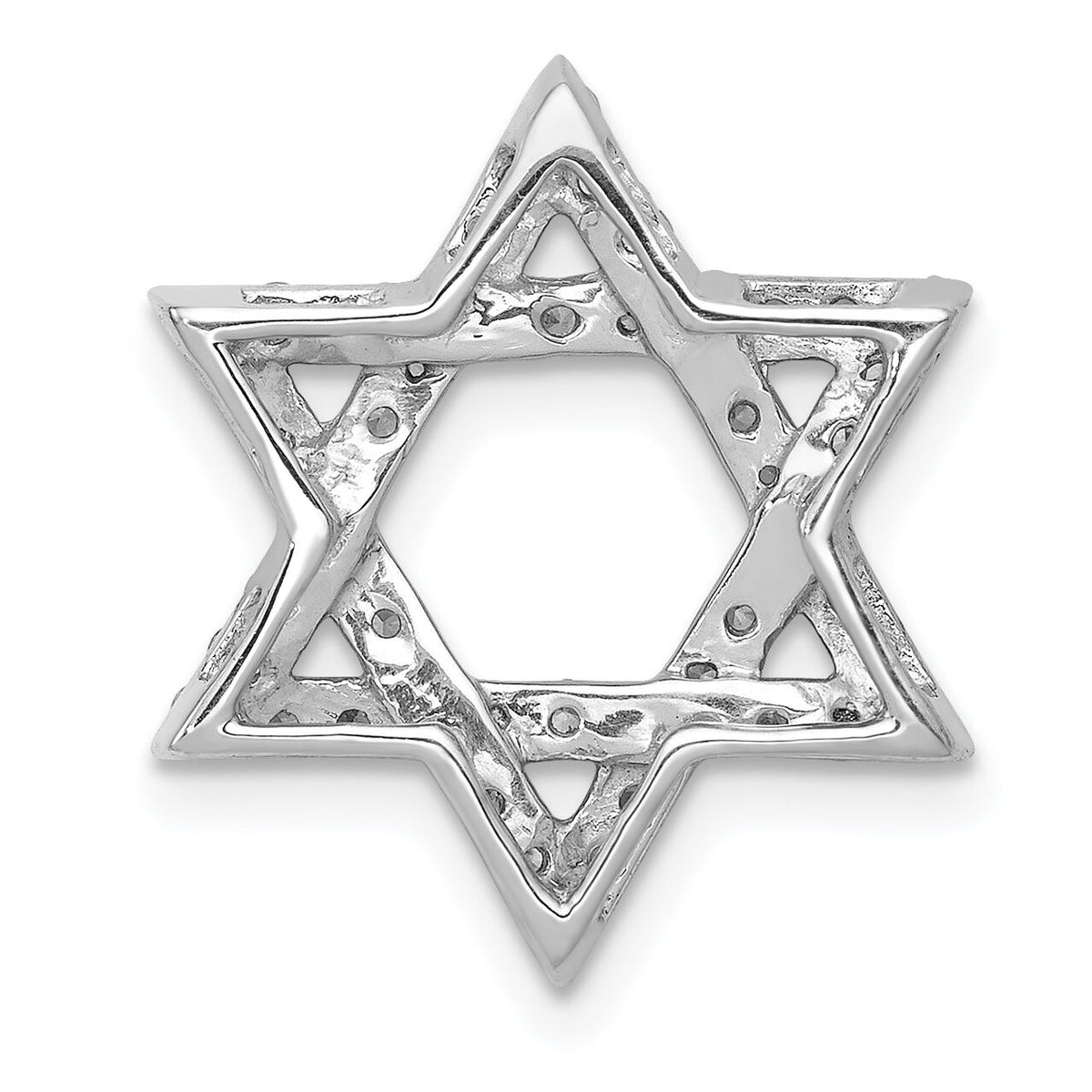 14k White Gold 1/2ct. Diamond Star of David Chain Slide-PM3939-050-WA