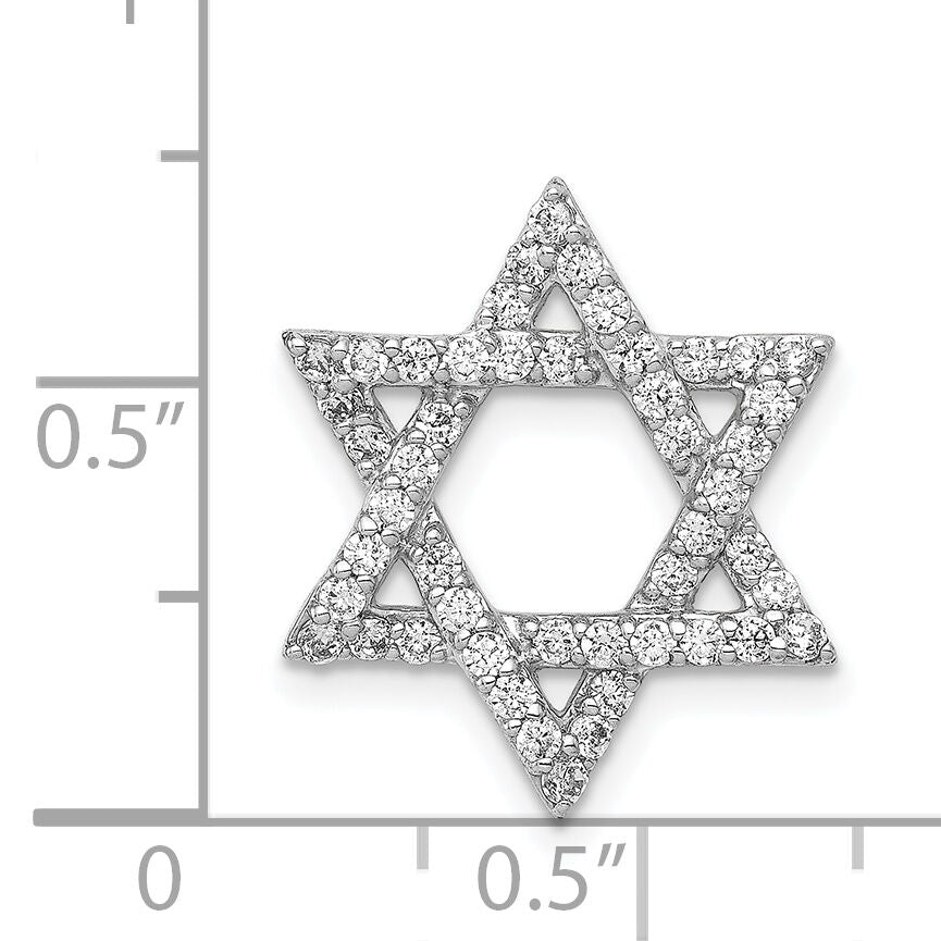 14k White Gold 1/2ct. Diamond Star of David Chain Slide-PM3939-050-WA