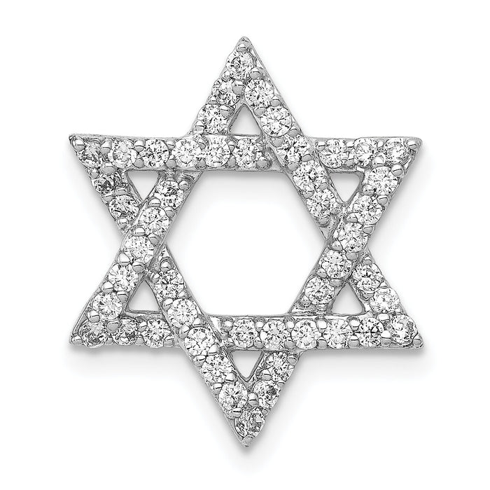 14k White Gold 1/2ct. Diamond Star of David Chain Slide-PM3939-050-WA