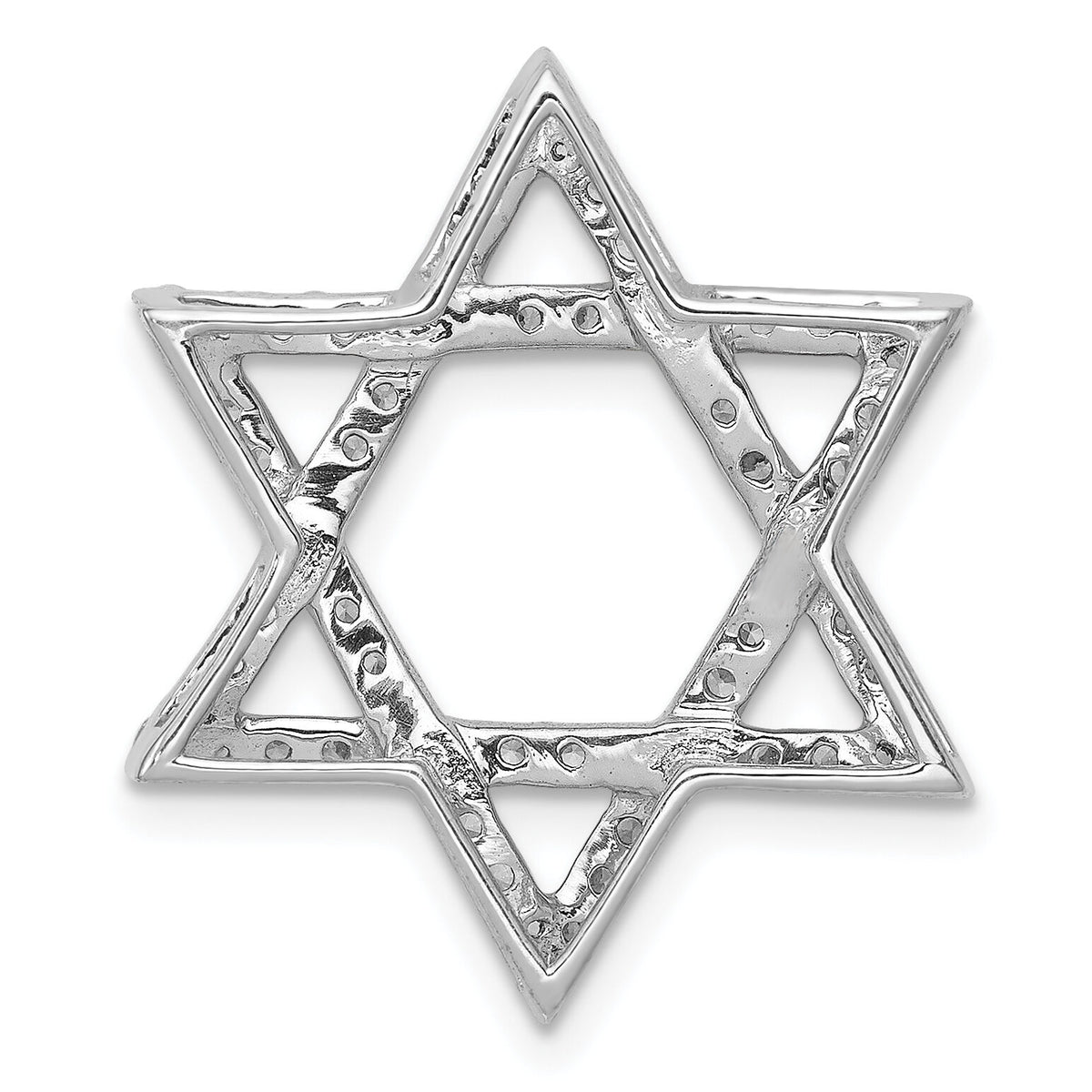 14k White Gold 5/8ct. Diamond Star of David Chain Slide-PM3939-062-WA