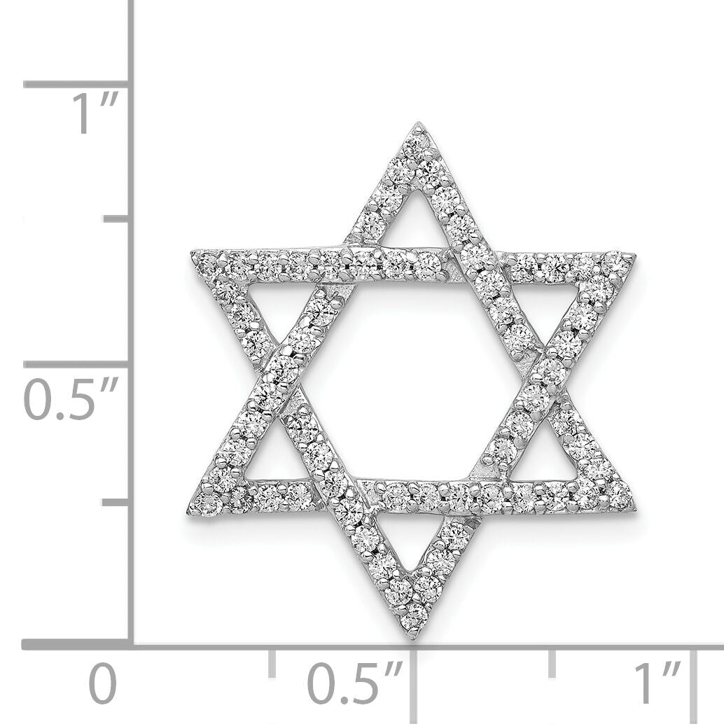 14k White Gold 5/8ct. Diamond Star of David Chain Slide-PM3939-062-WA