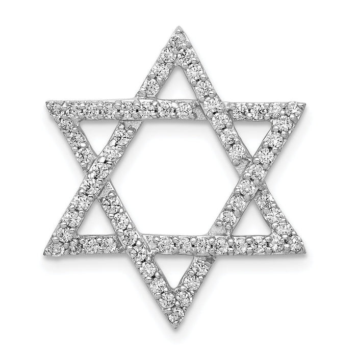 14k White Gold 5/8ct. Diamond Star of David Chain Slide-PM3939-062-WA