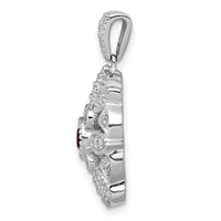 14k White Gold Diamond and .25 Garnet Fancy Pendant-PM3942-GA-025-WA