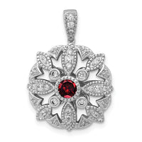 14k White Gold Diamond and .25 Garnet Fancy Pendant-PM3942-GA-025-WA