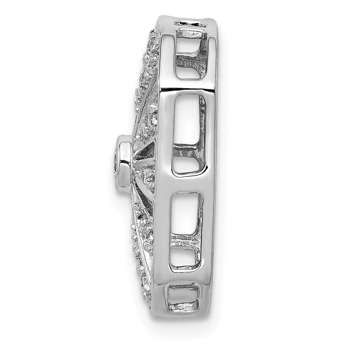 14k White Gold 1/5ct. Diamond Vintage Chain Slide-PM3949-020-WA