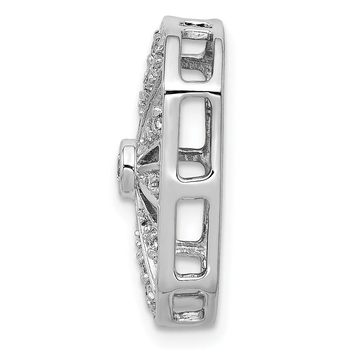14k White Gold 1/5ct. Diamond Vintage Chain Slide-PM3949-020-WA