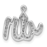 14k White Gold 1/6ct. Diamond Allah Pendant-PM3963-016-WA