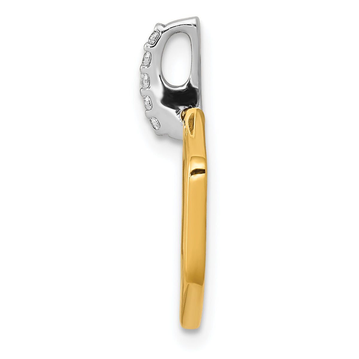 14k Two-tone 1/20ct. Diamond Fancy Hexagon Pendant-PM3966-004-YWA