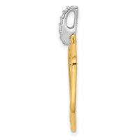 14k Two-tone 1/15ct. Diamond Fancy Hexagon Pendant-PM3966-007-YWA