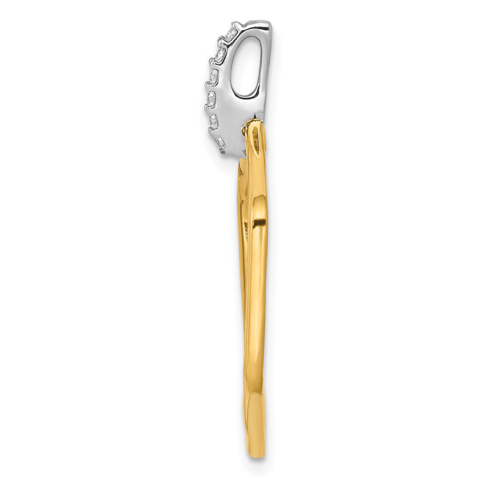 14k Two-tone 1/15ct. Diamond Fancy Hexagon Pendant-PM3966-007-YWA