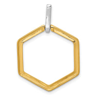 14k Two-tone 1/15ct. Diamond Fancy Hexagon Pendant-PM3966-007-YWA