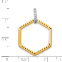 14k Two-tone 1/15ct. Diamond Fancy Hexagon Pendant-PM3966-007-YWA