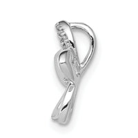 14k White Gold 1/20ct. Diamond Flower Chain Slide-PM3977-005-WA