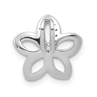 14k White Gold 1/20ct. Diamond Flower Chain Slide-PM3977-005-WA