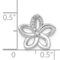 14k White Gold 1/20ct. Diamond Flower Chain Slide-PM3977-005-WA