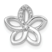 14k White Gold 1/20ct. Diamond Flower Chain Slide-PM3977-005-WA