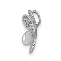 14k White Gold 1/20ct. Diamond Flower Chain Slide-PM3979-006-WA