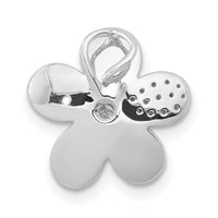 14k White Gold 1/20ct. Diamond Flower Chain Slide-PM3979-006-WA