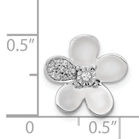 14k White Gold 1/20ct. Diamond Flower Chain Slide-PM3979-006-WA