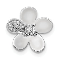 14k White Gold 1/20ct. Diamond Flower Chain Slide-PM3979-006-WA