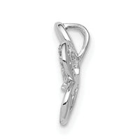 14k White Gold 1/20ct. Diamond Round Petal Flower Chain Slide-PM3981-004-WA