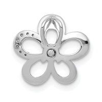 14k White Gold 1/20ct. Diamond Round Petal Flower Chain Slide-PM3981-004-WA