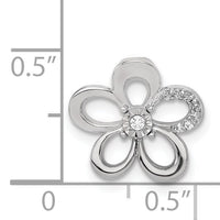 14k White Gold 1/20ct. Diamond Round Petal Flower Chain Slide-PM3981-004-WA