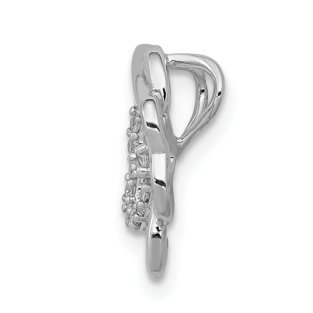 14k White Gold 1/15ct. Diamond Four Leaf Clover Chain Slide-PM3982-007-WA