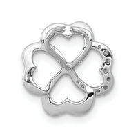14k White Gold 1/15ct. Diamond Four Leaf Clover Chain Slide-PM3982-007-WA