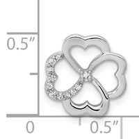 14k White Gold 1/15ct. Diamond Four Leaf Clover Chain Slide-PM3982-007-WA