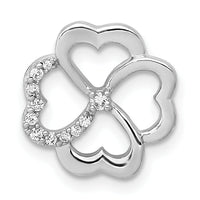 14k White Gold 1/15ct. Diamond Four Leaf Clover Chain Slide-PM3982-007-WA