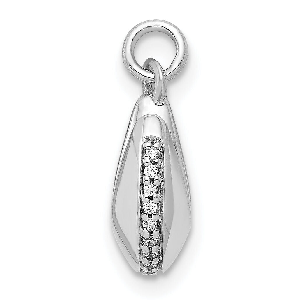 14k White Gold 1/15ct. Diamond Fortune Cookie Pendant-PM3997-007-WA