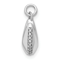 14k White Gold 1/15ct. Diamond Fortune Cookie Pendant-PM3997-007-WA