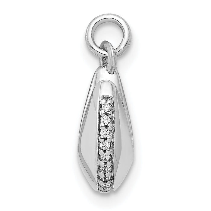 14k White Gold 1/15ct. Diamond Fortune Cookie Pendant-PM3997-007-WA