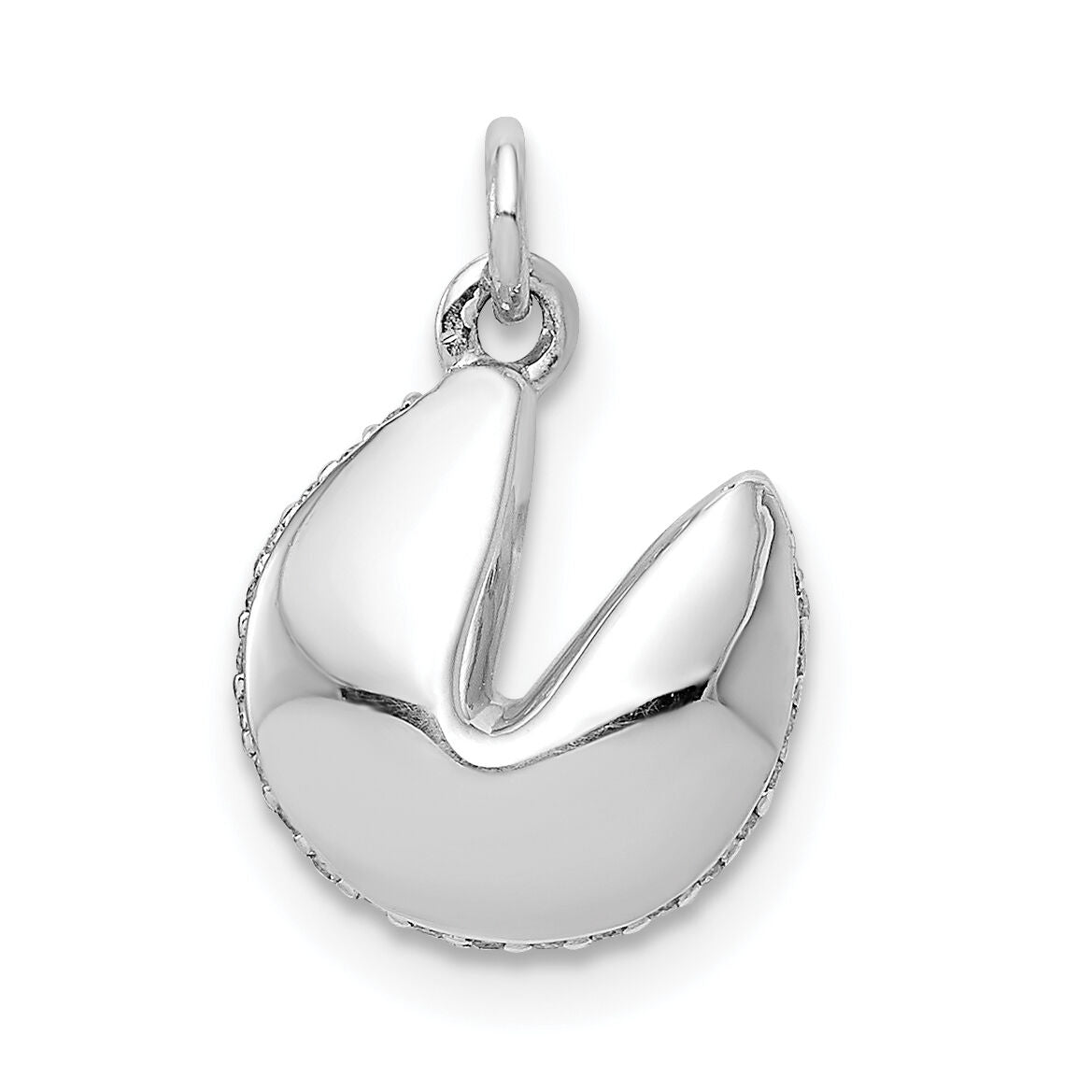 14k White Gold 1/15ct. Diamond Fortune Cookie Pendant-PM3997-007-WA
