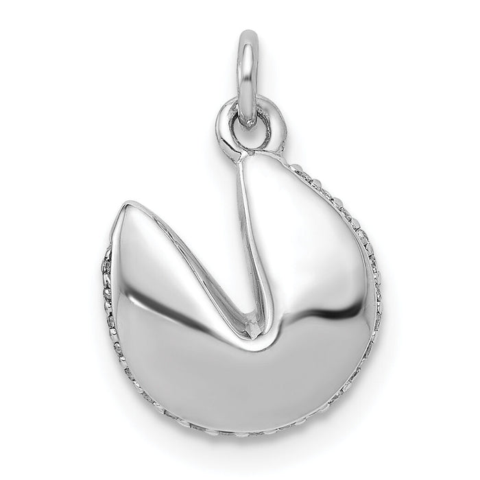 14k White Gold 1/15ct. Diamond Fortune Cookie Pendant-PM3997-007-WA