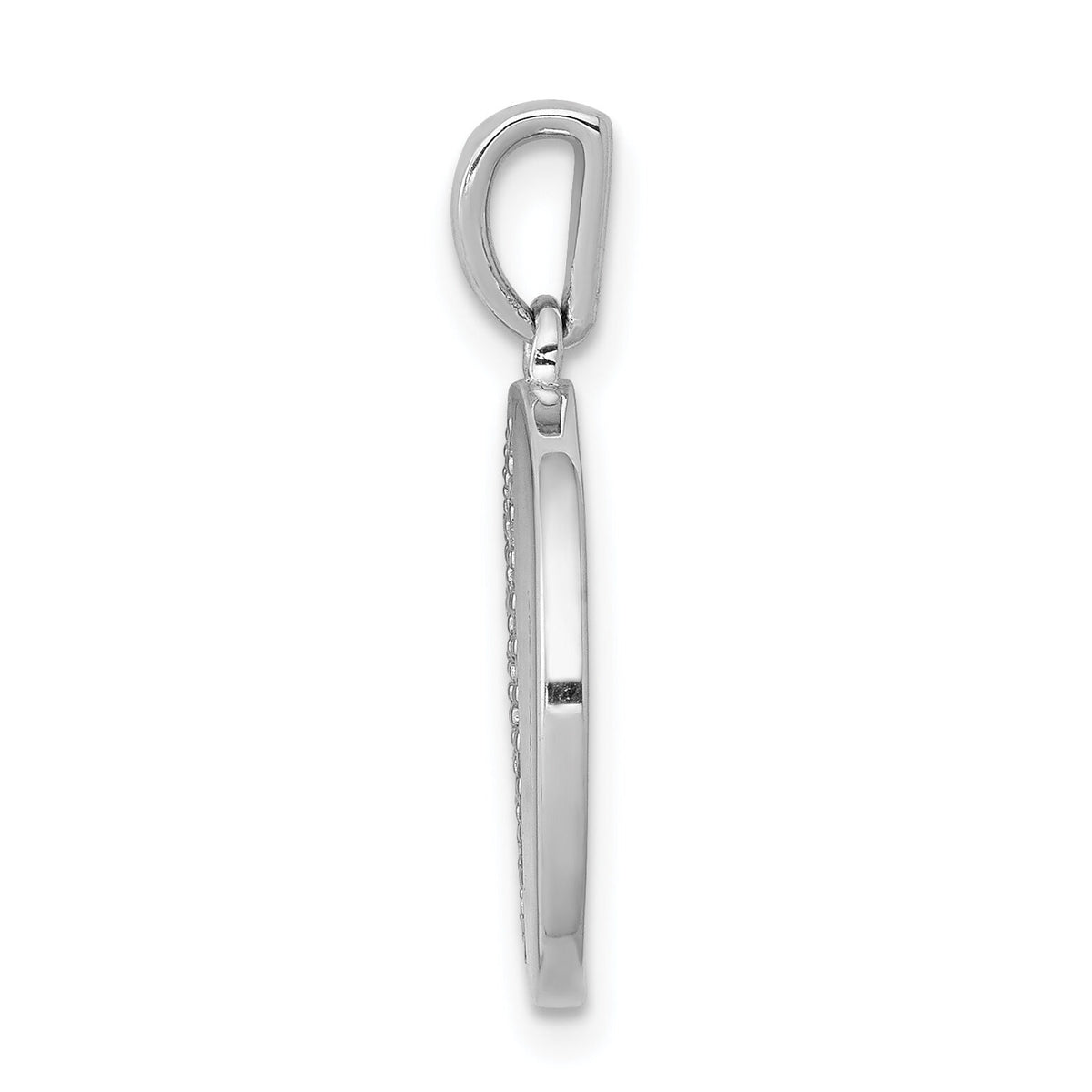 14k White Gold 1/4ct. Diamond Fancy Half and Half Circle Pendant-PM4006-025-WA