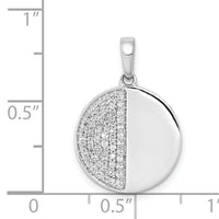 14k White Gold 1/4ct. Diamond Fancy Half and Half Circle Pendant-PM4006-025-WA