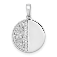 14k White Gold 1/4ct. Diamond Fancy Half and Half Circle Pendant-PM4006-025-WA