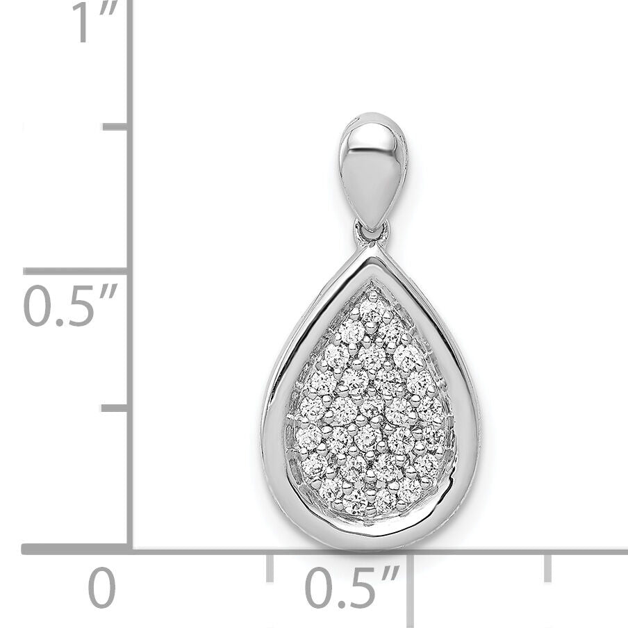 14k White Gold 1/4ct. Diamond Fancy Teardrop Pendant-PM4009-025-WA