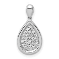 14k White Gold 1/4ct. Diamond Fancy Teardrop Pendant-PM4009-025-WA