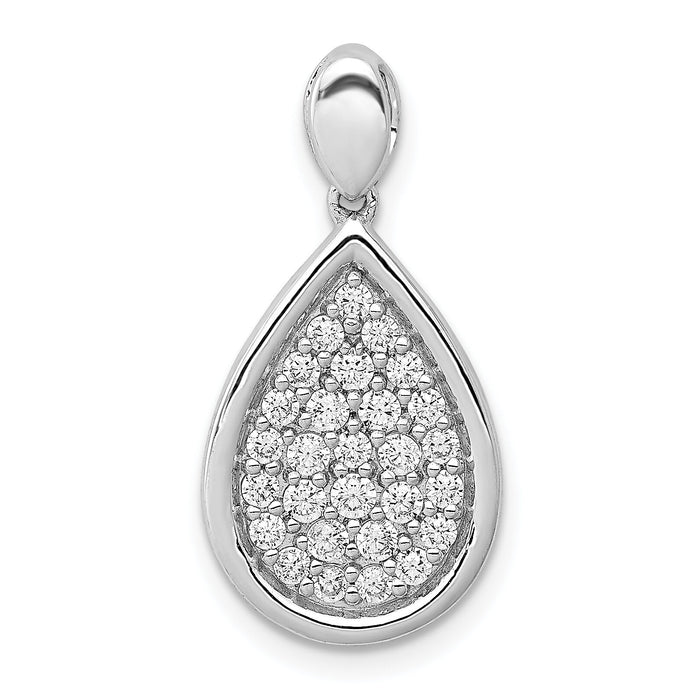 14k White Gold 1/2ct. Diamond Fancy Teardrop Pendant-PM4009-050-WA